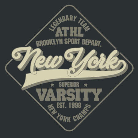 New York Varsity Sport wear typography emblem, t-shirt stamp vectorのイラスト素材