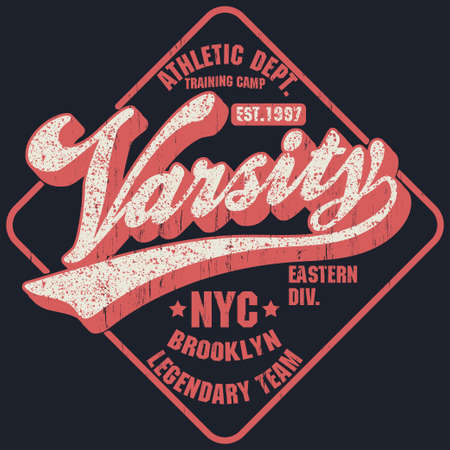 New York Varsity Sport wear typography emblem, t-shirt stamp vectorのイラスト素材