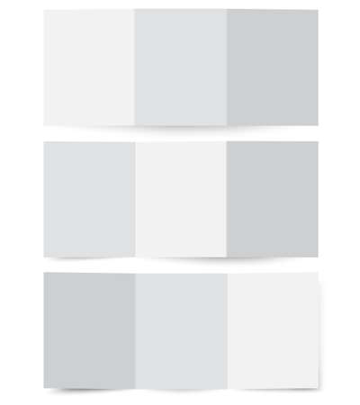Folded brochure paper mockup, Cardboard Flyer template. Vectorのイラスト素材