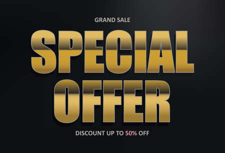 Special Offer, Upto 50 percent OFF Discount Promotion Sale Banner. Vectorのイラスト素材