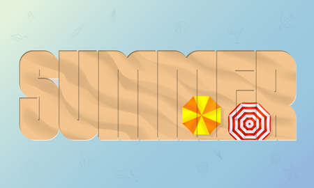 Summer Beach sand background top view. Travel background. Mesh vector illustrationのイラスト素材