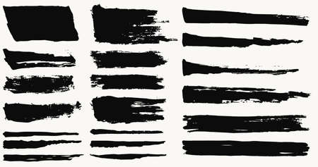 Ink brush strokes, Set of paint spots. hand made creative abstract design. vectorのイラスト素材