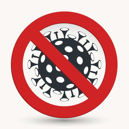 Stop Virus. Microbe, allergy bacteria, pathogen respiratory infection. Medical healthcare, microbiology concept. Coronavirus. Vectorのイラスト素材
