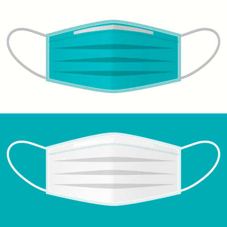 Medical Surgical Mask. Face care Cover, Respiratory infection protective. Vectorのイラスト素材