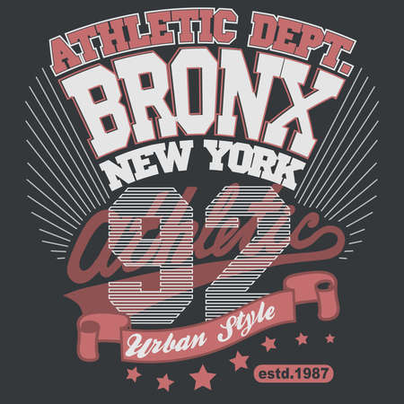 Bronx t-shirt graphics. New York athletic apparel design. Vectorのイラスト素材