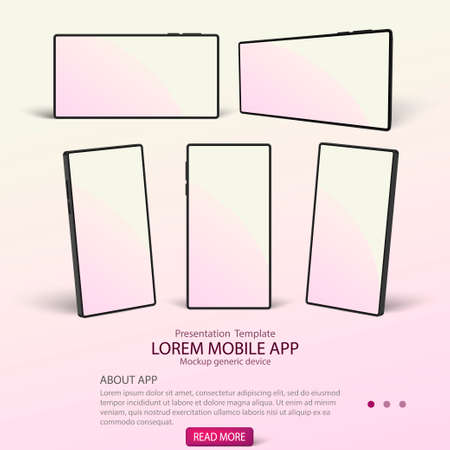 Smart phone template presentation of interface. Vectorのイラスト素材