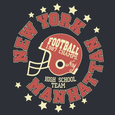 Manhattan t-shirt graphics. New York athletic apparel design. Vectorのイラスト素材