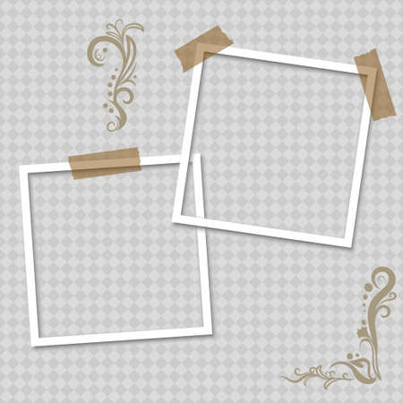 Photo Frame, Realistic paper instant photograph. Template design. Vectorのイラスト素材