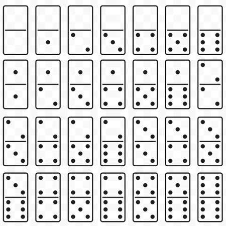 Domino stones full set. Dominoes game bones. Vectorのイラスト素材