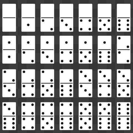 Domino stones full set. Dominoes game bones. Vectorのイラスト素材