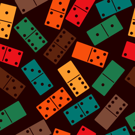 Domino stones seamless pattern. Dominoes game bones background. Vectorのイラスト素材