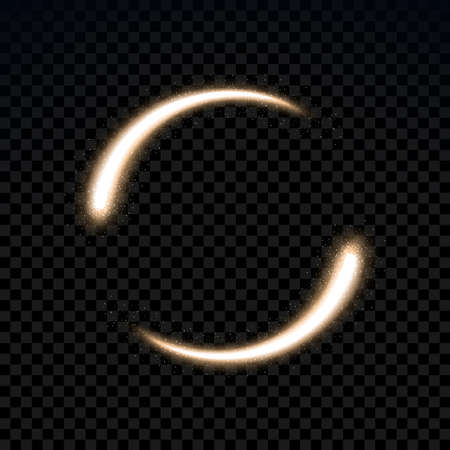 Glitter gold circle frame. Bright glittering star dust. Vectorのイラスト素材