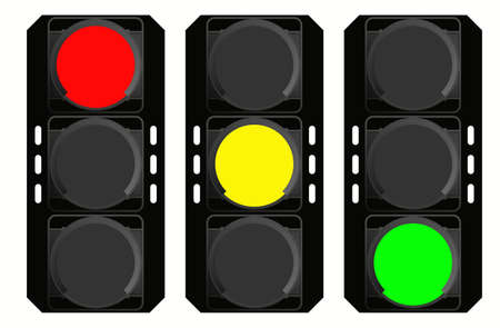 traffic lights, Stop Warning Go. Road equipment, vectorのイラスト素材