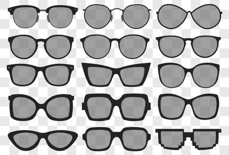 Sunglasses set, Summer eyewear sun protection sunglass. vectorのイラスト素材