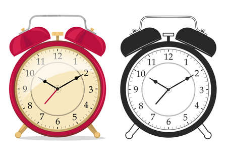 Alarm Clock. Retro Wake Up Symbol. Ringing reminder. Time Icon. Vectorのイラスト素材