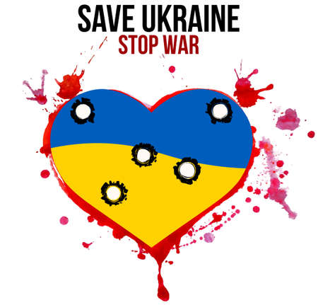 Stand with Ukraine. Stop War campaign. Russia conflict. Vectorのイラスト素材