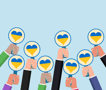 Stand with Ukraine. Stop War campaign. Russia conflict. Vectorのイラスト素材