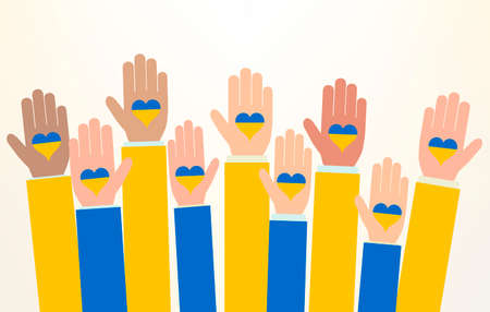 Stand with Ukraine. Stop War campaign. Russia conflict. Vectorのイラスト素材