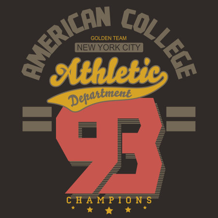 T-shirt stamp graphic set. Sport wear typography emblemのイラスト素材