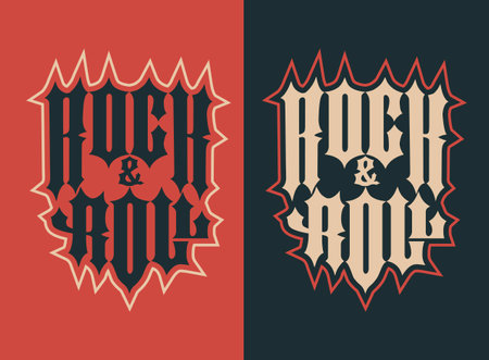 Rock lettering, poster or t-shirt design, vectorのイラスト素材