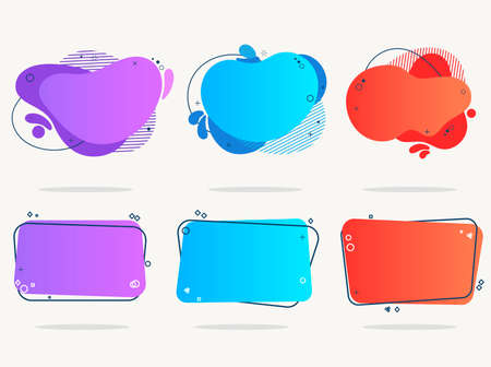 Modern abstract geometric frame banner, Color abstract liquid shape. Vectorのイラスト素材