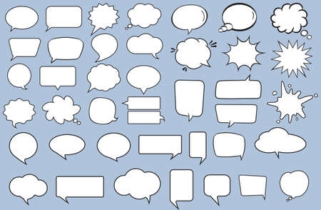 Set of speech bubbles. Comic Retro empty bubble. Vectorのイラスト素材