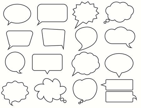 Set of speech bubbles. Comic Retro empty bubble. Vectorのイラスト素材