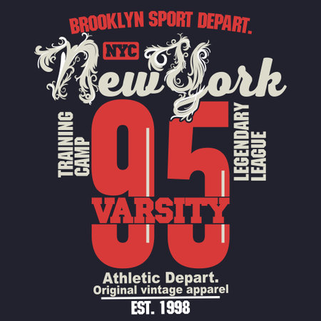 T-shirt stamp graphic set. Sport wear typography emblemのイラスト素材