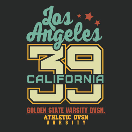 Athletics typography, t-shirt graphics. California t-shirt vectorのイラスト素材