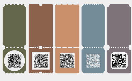 Blank Ticket template set. Concert ticket, lottery coupons. Vectorのイラスト素材