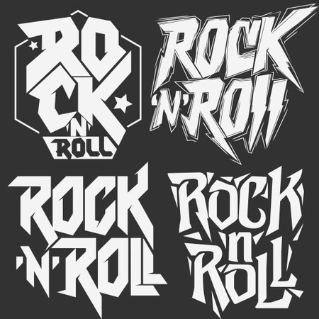 Rock lettering, poster or t-shirt design set, vectorのイラスト素材