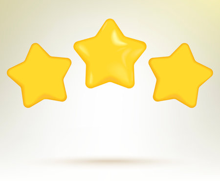 Stars Glossy Colors. Realistic 3d design, vectorのイラスト素材