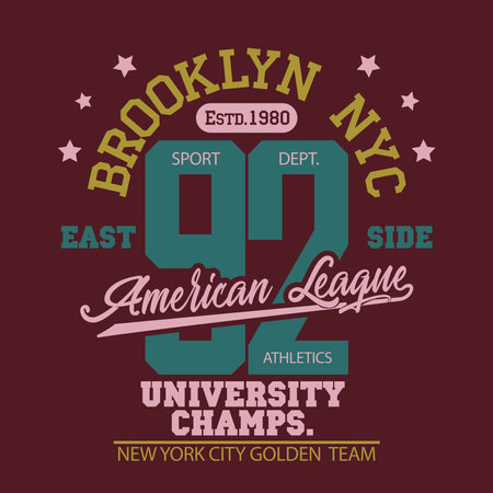 Sport t-shirt graphics. New York Brooklyn athletic apparel design. Vectorのイラスト素材
