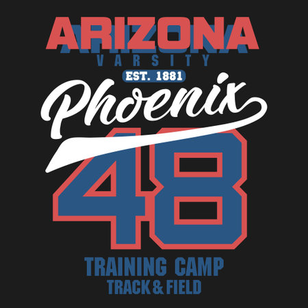 Sport t-shirt graphics. Arizona Phoenix athletic apparel design. Vectorのイラスト素材