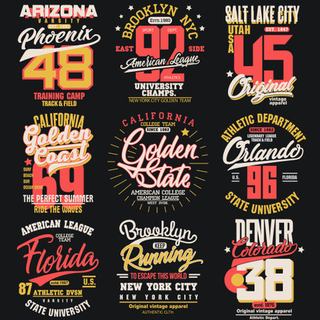 T-shirt vector emblem. Athletics typography stamp vectorのイラスト素材