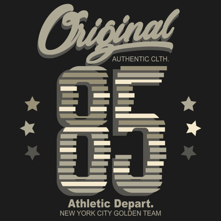 New York City Brooklyn Sport wear typography emblem, t-shirt stamp graphics, tee print, athletic apparel designのイラスト素材