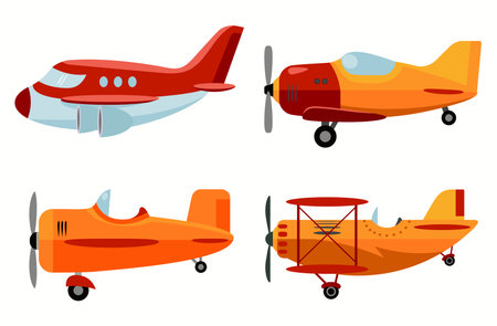 Airplane illustration, airplane icon, Aircraft set. vectorのイラスト素材
