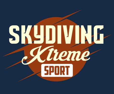 Skydiving Sport wear typography emblem, shirt stamp. Vectorのイラスト素材