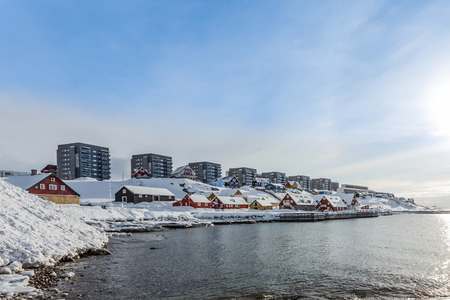 Nuuk old harbor view, Greenlandのeditorial素材
