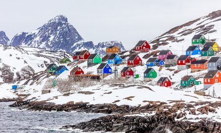 Kangamiut village in the middle of nowhere, Greenland May 2015の写真素材