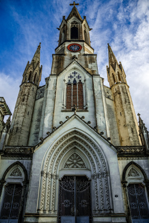 Iglesia del Sagrado Corazon de Jesus or Church of the Sacred Heart of Jesus, old cathedral of Camaguey city, Cubaの写真素材