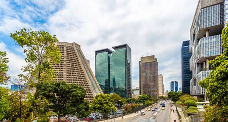 Modern skyscrapers buildings downtown panorama, Rio De Janeiro, Brazilの写真素材