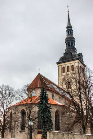 Saint Nicholas church int the historic center of Tallinn, Estoniaの写真素材