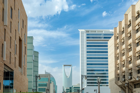 Modern buildings in the city center of Riyadh, Saudi Arabiaの写真素材