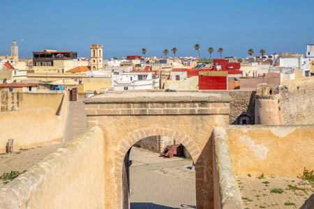 View from the Portuguese fortress over the colorful old town, El Jadida, Morocco