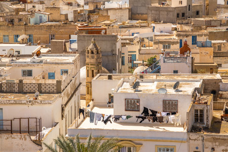 Traditional Houses and Minaret in the Old Medina, Sousse, Tunisia