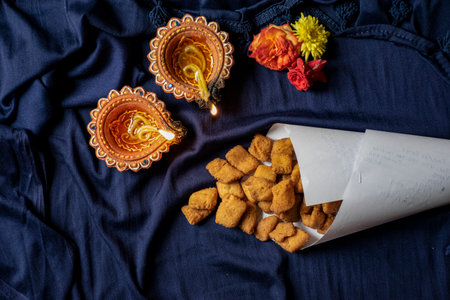 Picture of delicious Indian sweet snacks. This is homemade festival time sweet snacks .の写真素材