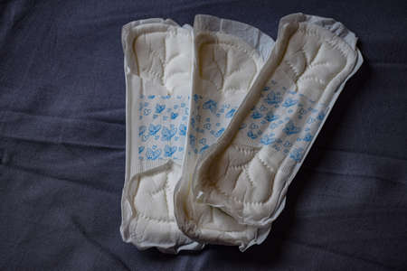 Picture of sanitary napkins or pads used at the time of female menstrual cycle