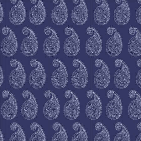 Seamless pattern of Traditional Bengali art Alpona, light yellow color alpona art on dark blue color background.のイラスト素材