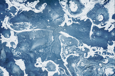 Abstract background of blue and white with blurry spots